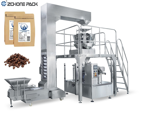 Automatic Coffee Bean Packing Machine Multifunctional Granular Stand Up Pouches