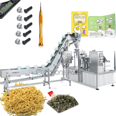 Eight Station Bag Feeding Machine With Bowl Elevator Semi Automatic Manual Feeding