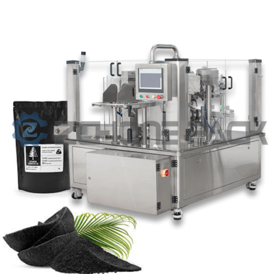Activated Carbon Powder Packaging Machine Premade Bag Self-supporting BagOpen ZipperAutomatic Dust Removal