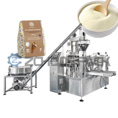 Electric Multi-Station Rotary Powder Packaging Machine Foil Pouch for Chili Powder Seasoning for Beverage Food Premade Bags
